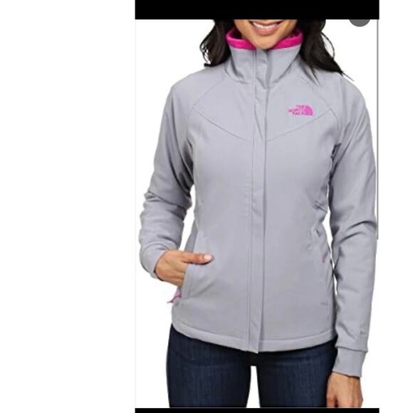 THE NORTH FACE Ruby Raschel Jacket Coat Gray Windfall Pink Fleece Lined Sz S - Picture 8 of 8